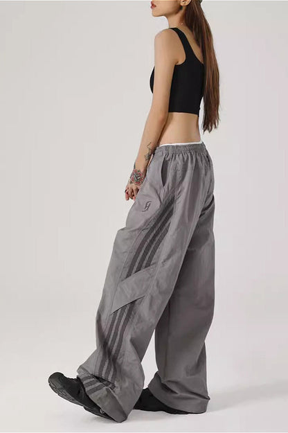 Color Block Stripe Quick Dry Loose Pants