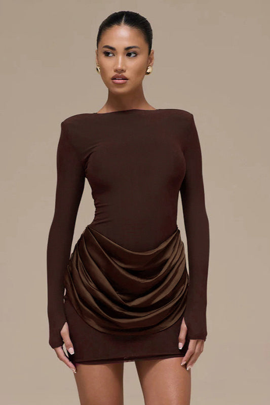 Color Ruched Bodycon Dress