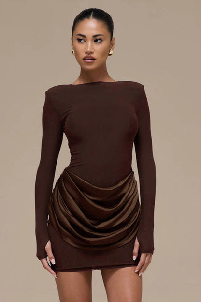 Color Ruched Bodycon Dress