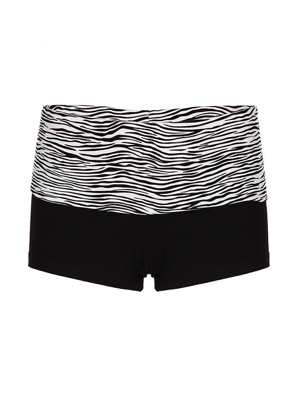 Stitching Shorts With Zebra Print