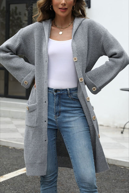 V-neck Loose Fit Color Knit Cardigan