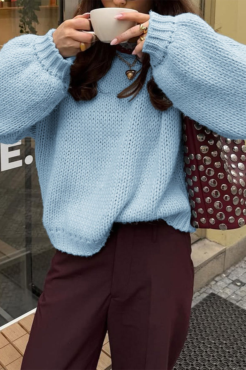 Color Long Sleeve Sweater