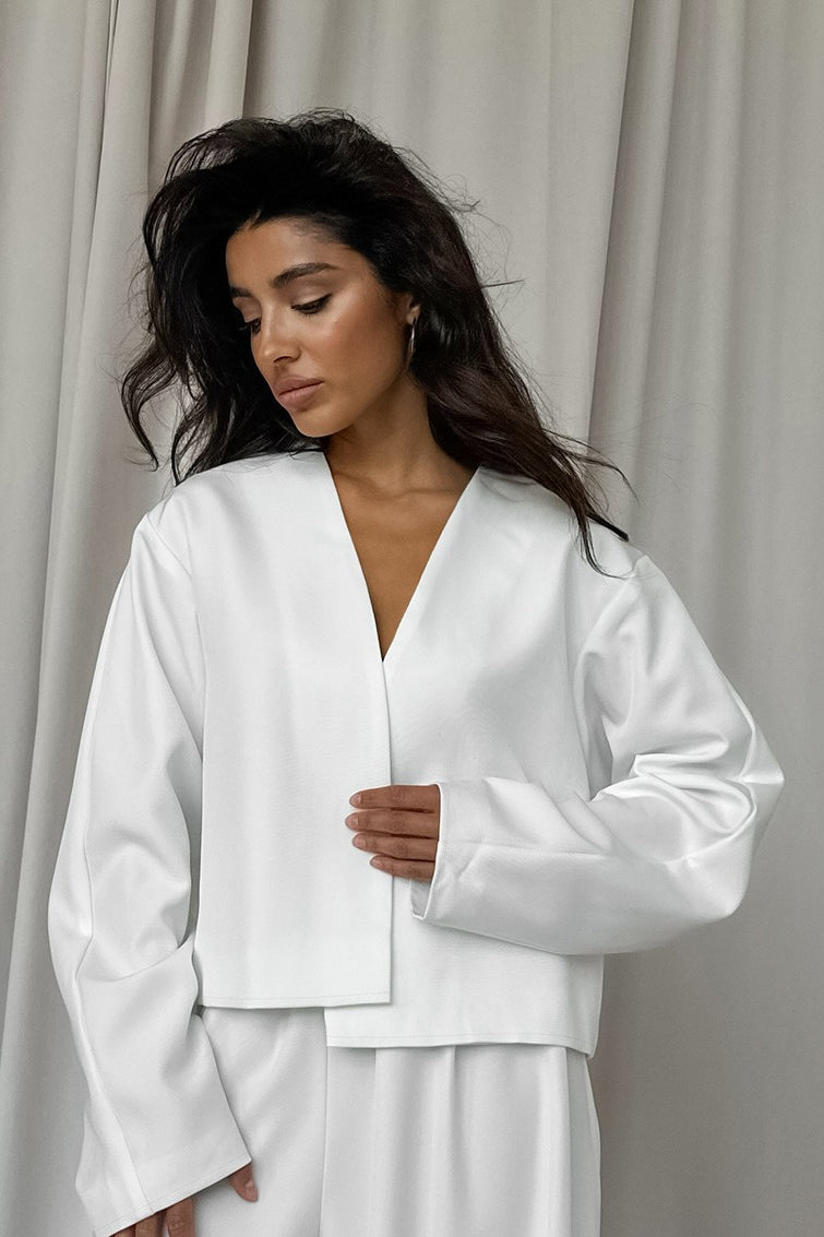 V-neck Cardigan Tapered Two Piece Set