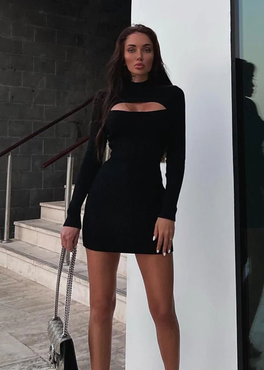 Luxe Cut-out Knit Mini Dress