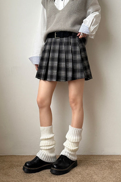 Plaid Pleated Skirt
