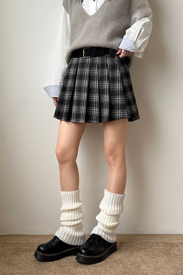Plaid Pleated Skirt