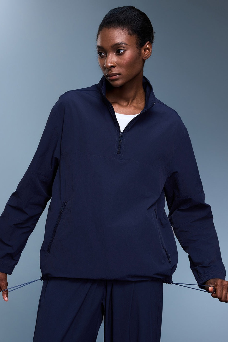 Athletic Half-zip Loose Sweatshirt