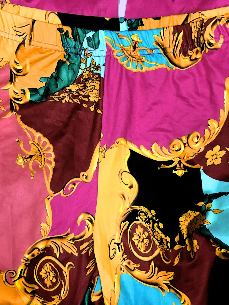 Mixed Print Regular Fit Pants Set New Long Sleeve Shirt Causal Loose Slim Long Trouser Two Pieces