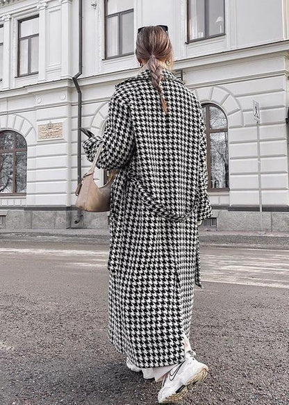 Houndstooth Long Trench Coat – ’s Outerwear