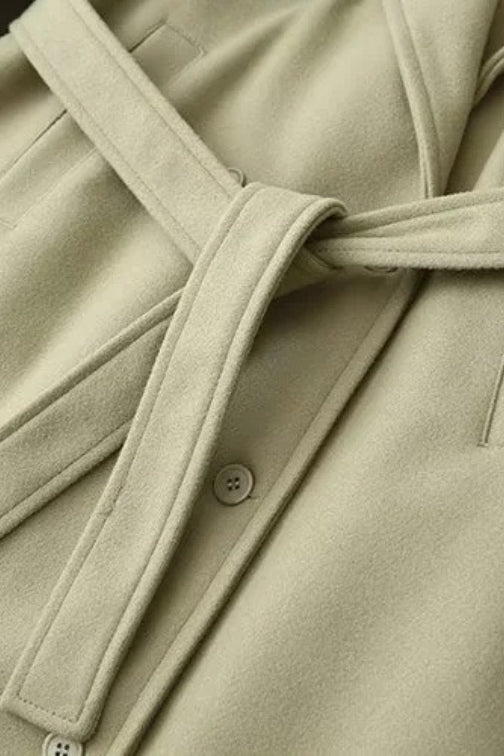 Double Breasted Belted Overcoat