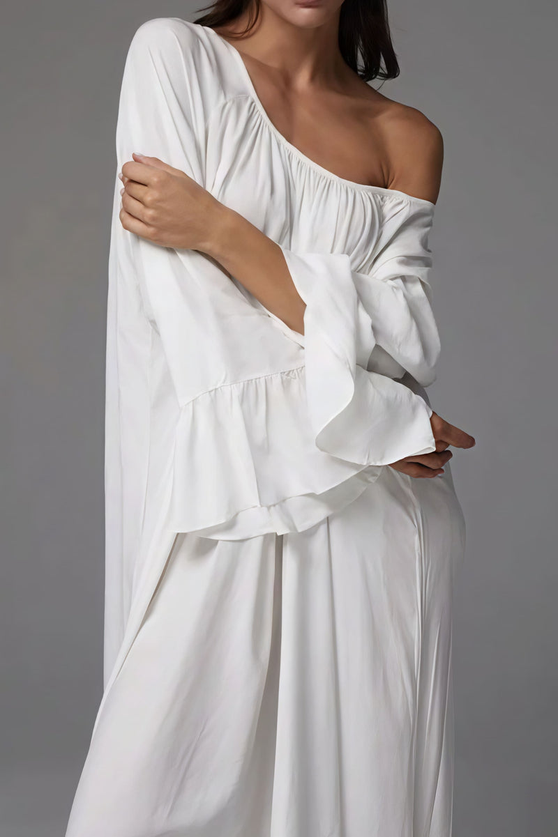 Loose Slouchy Flared Hem Maxi Dress