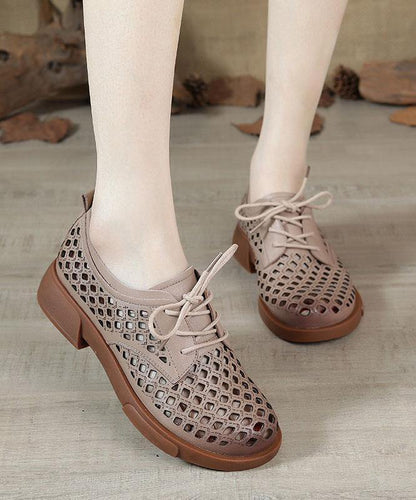 Nude Flat Shoes for Genuine Leather Boutique Cross Strap Flat Shoes
