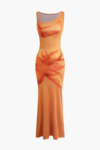 Lily Print Perspective Tank Maxi Dress