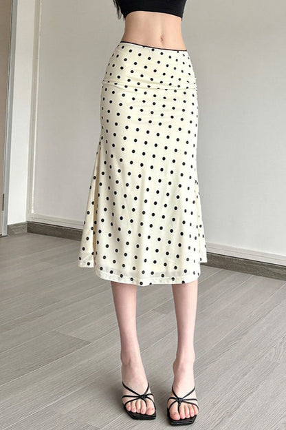 Polka Dot High Waist Bodycon Skirt