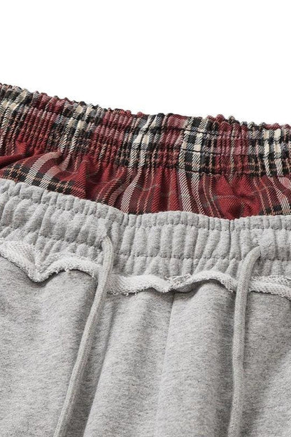 Stripe Embroidery Relaxed Double Waist Pants