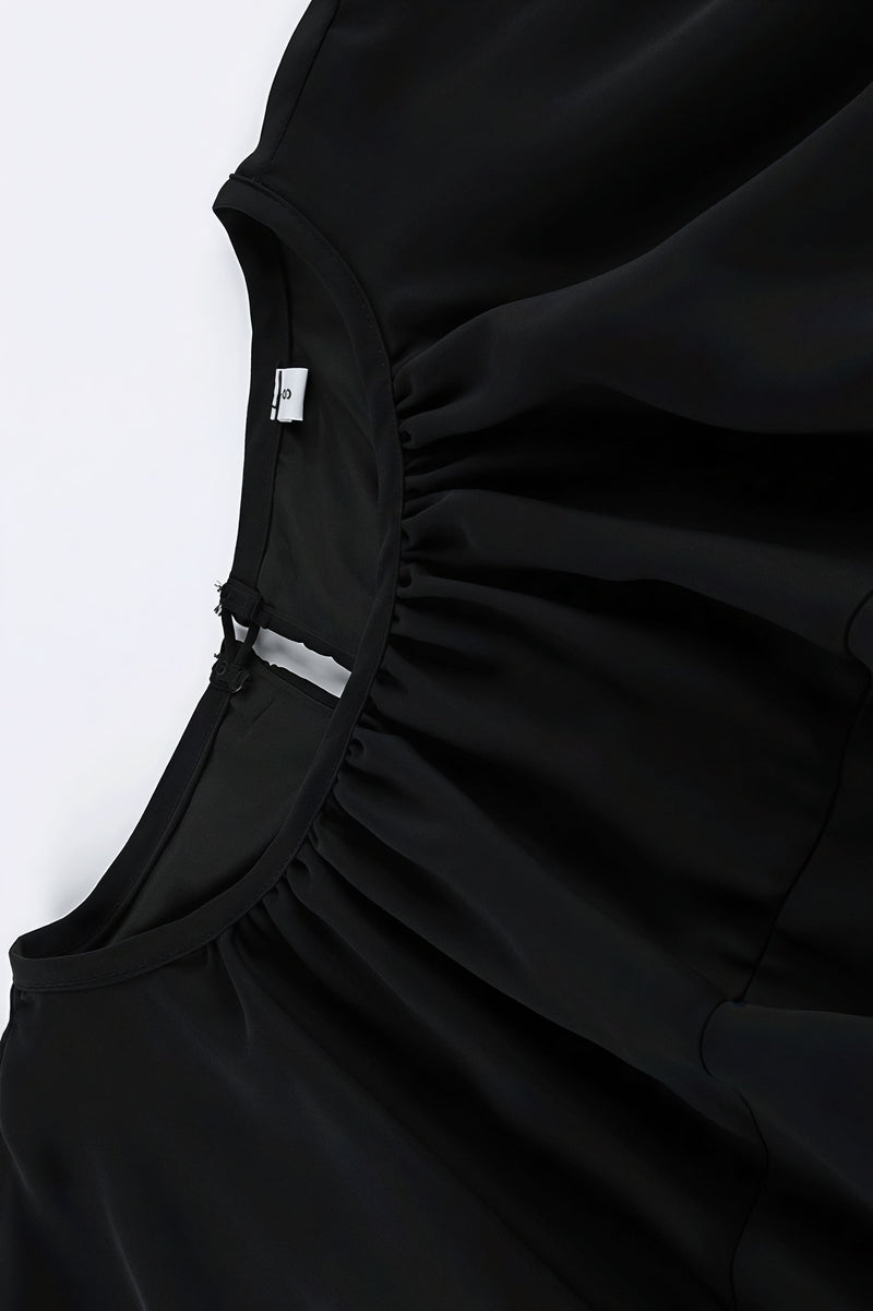 Ruffle Cape Half Sleeve Mini Dress