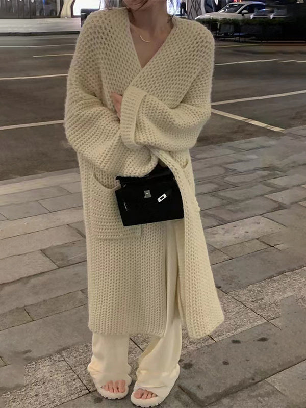 Color Oversized Knit Cardigan