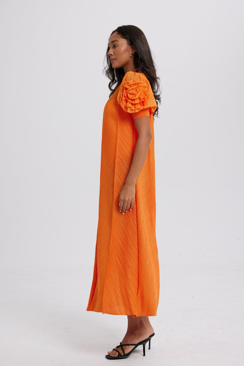 Jessica Applique Textured Midi Dress