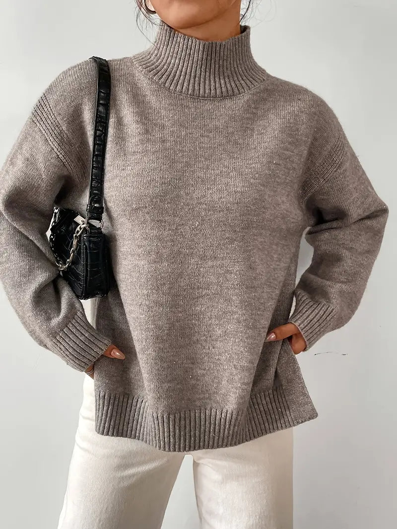 Turtleneck Taupe Sweater