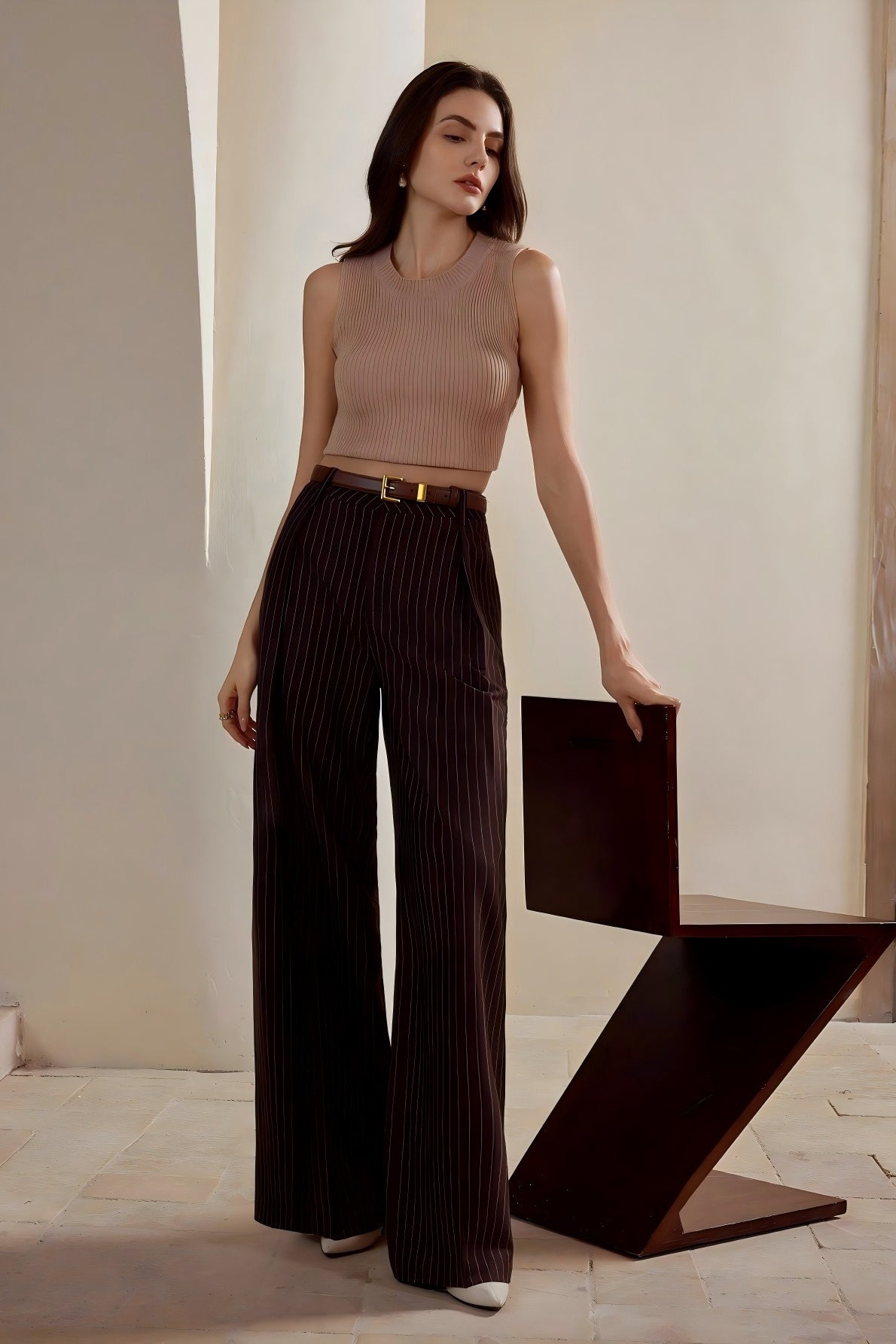 Stripe Wide Leg Pants