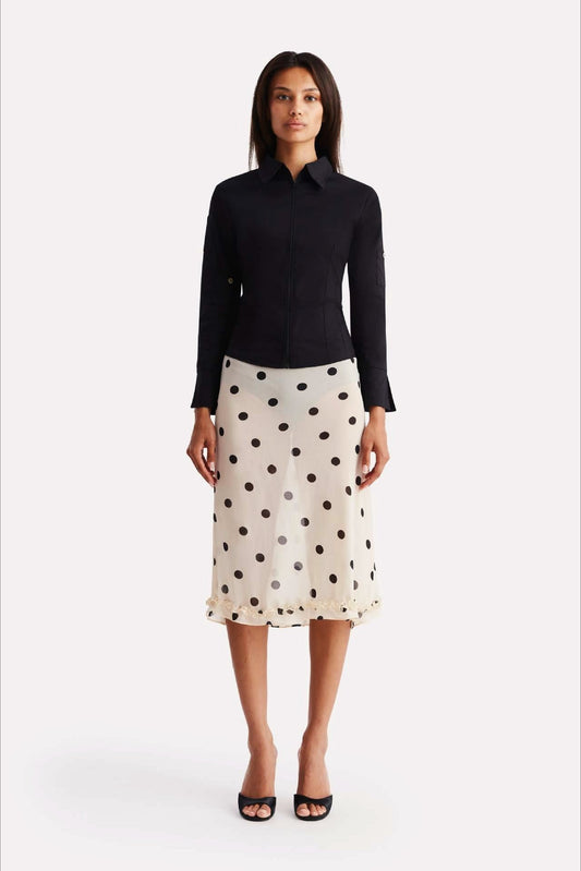 Polka Dot High Waist A-line Skirt
