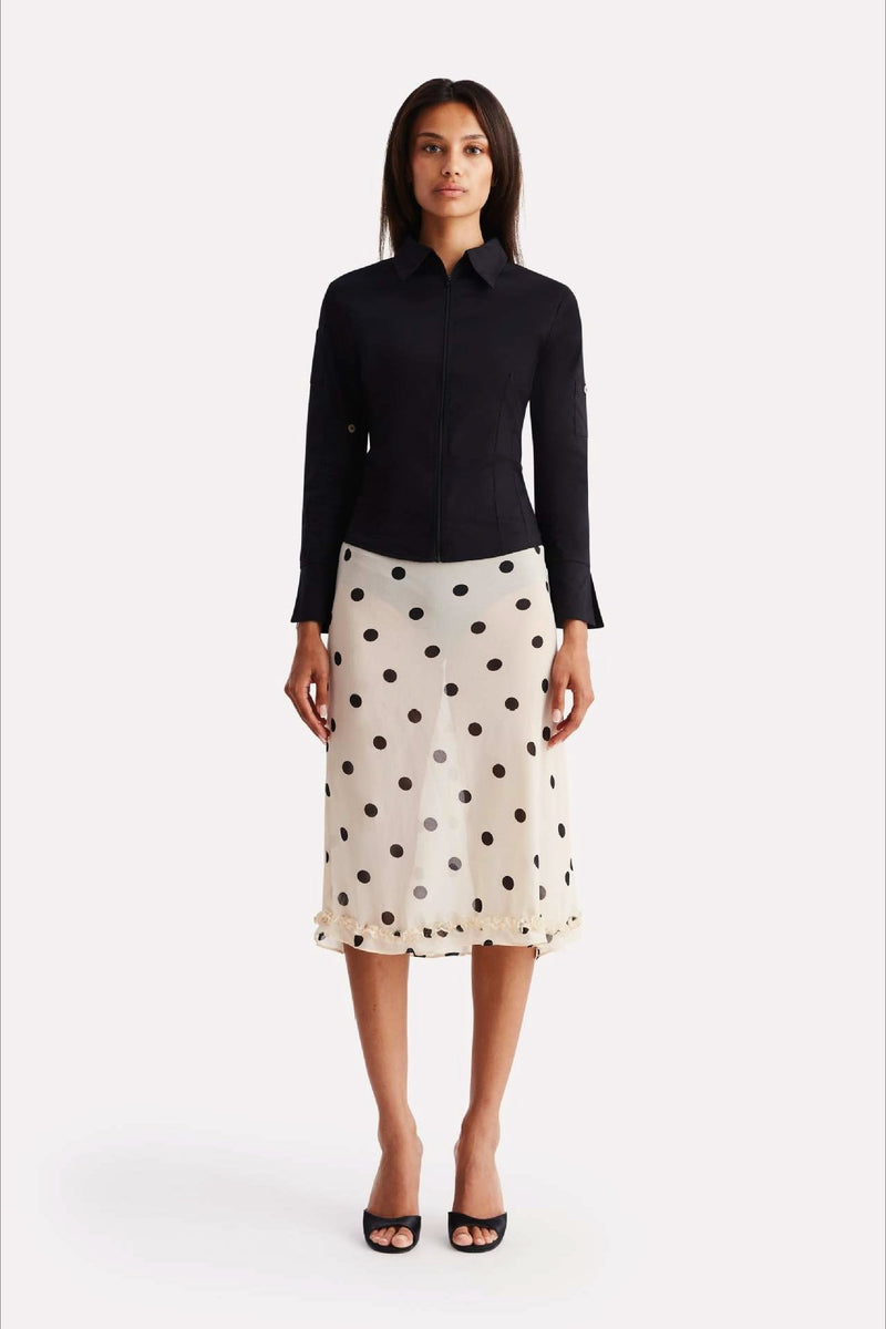 Polka Dot High Waist A-line Skirt