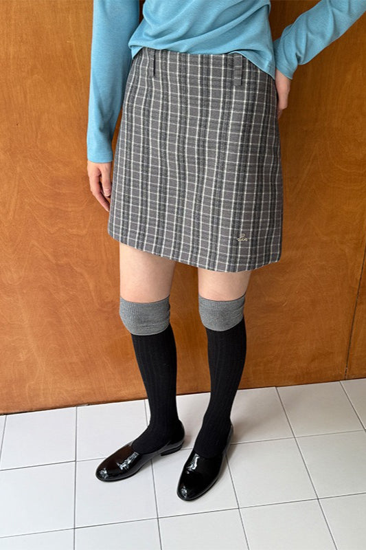 Plaid High Waist A-line Skirt
