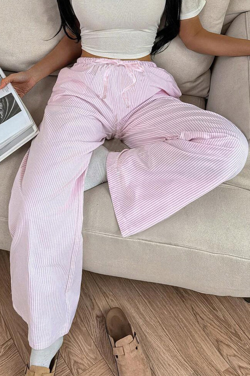 Pink Wide Leg Knit Pants