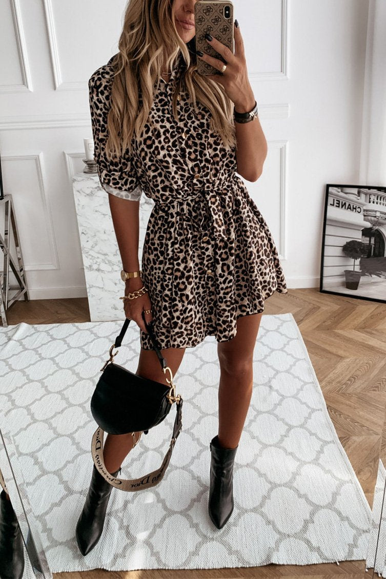Printed Shirt Mini Dress