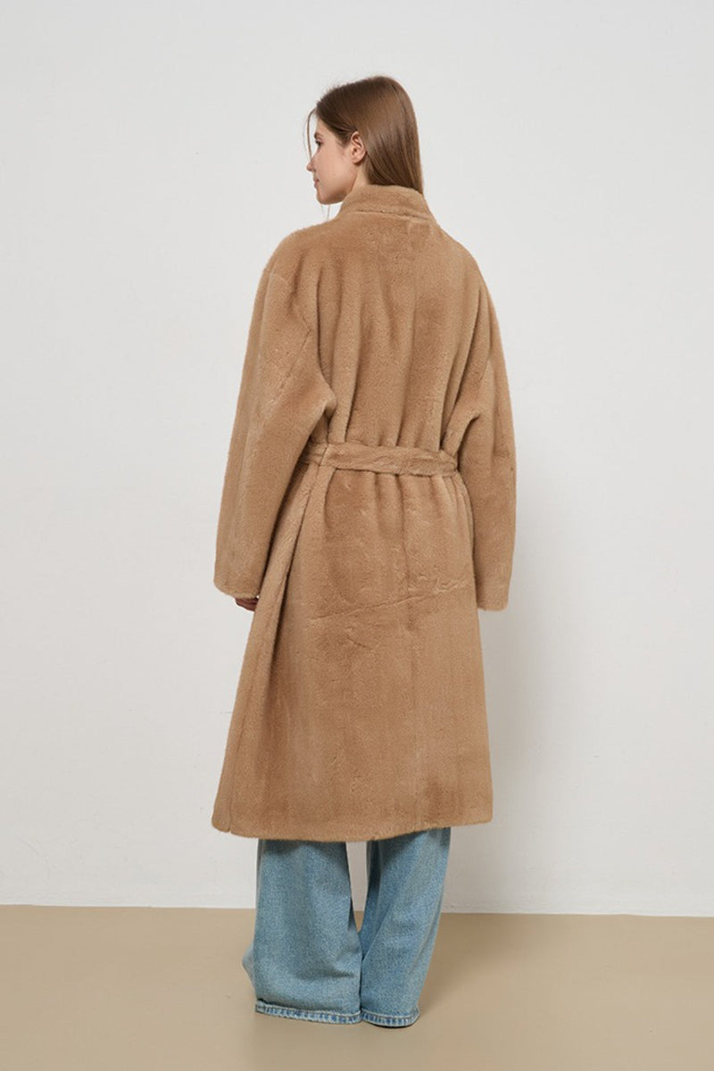 Luxe Faux Fur Tweed Long Lady Overcoat