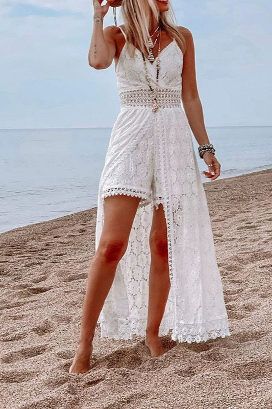 Hollow Out Spaghetti Strap Maxi Dress