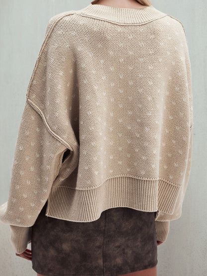Emmie Crewneck Bow Spot Knit Sweater