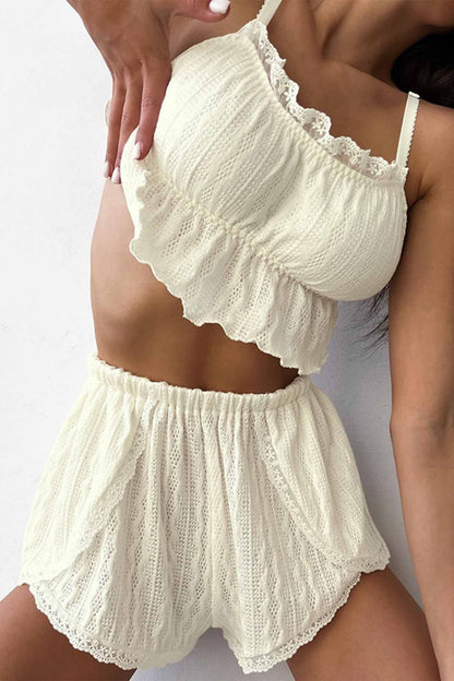 Lace Cami Top Shorts Loungewear Set