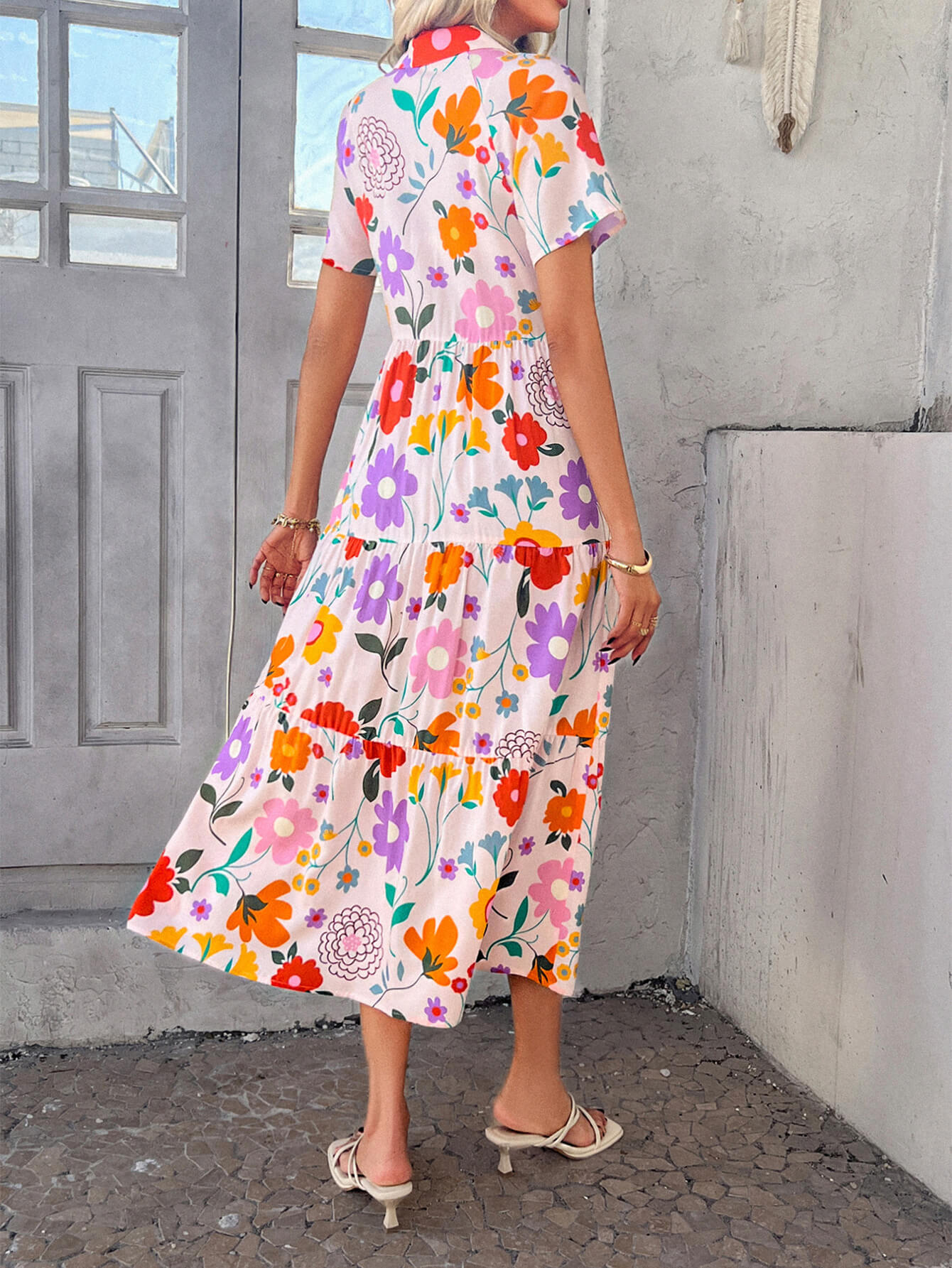 Coastal Luxe Printed Maxi Dress - Beige
