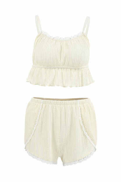 Lace Cami Top Shorts Loungewear Set
