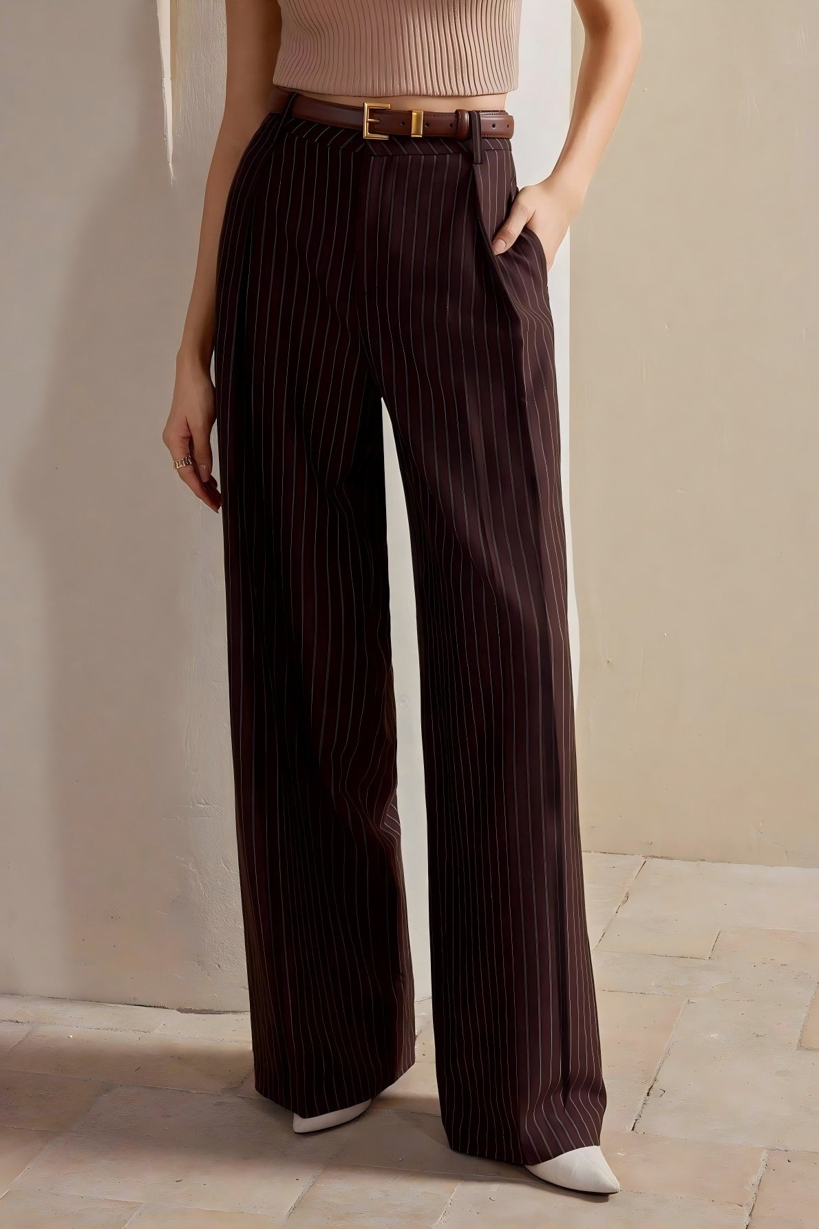 Stripe Wide Leg Pants