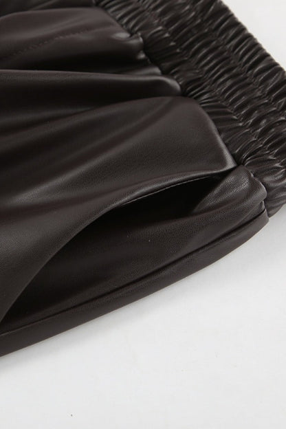 Fleece High Waist Straight Pants
