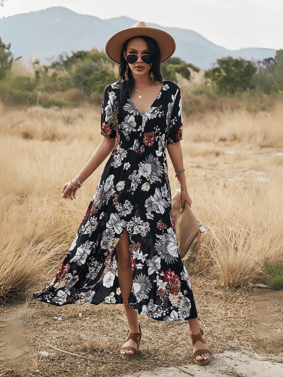 Celestina Print Midi Dress
