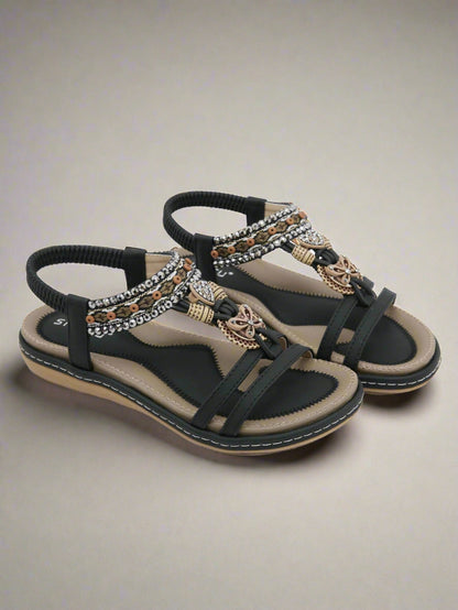 Siketu | Meralda Braided Sequins Cushioned Sandal