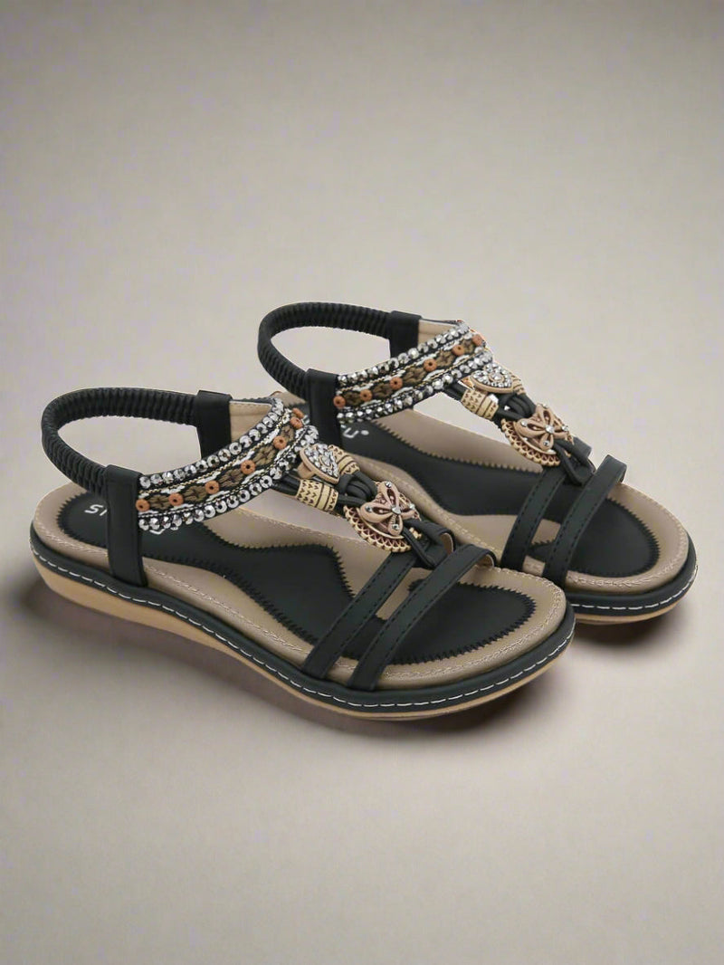 Siketu | Meralda Braided Sequins Cushioned Sandal