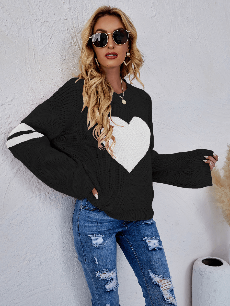 Sweetie With Heart Pullover Knit Sweater
