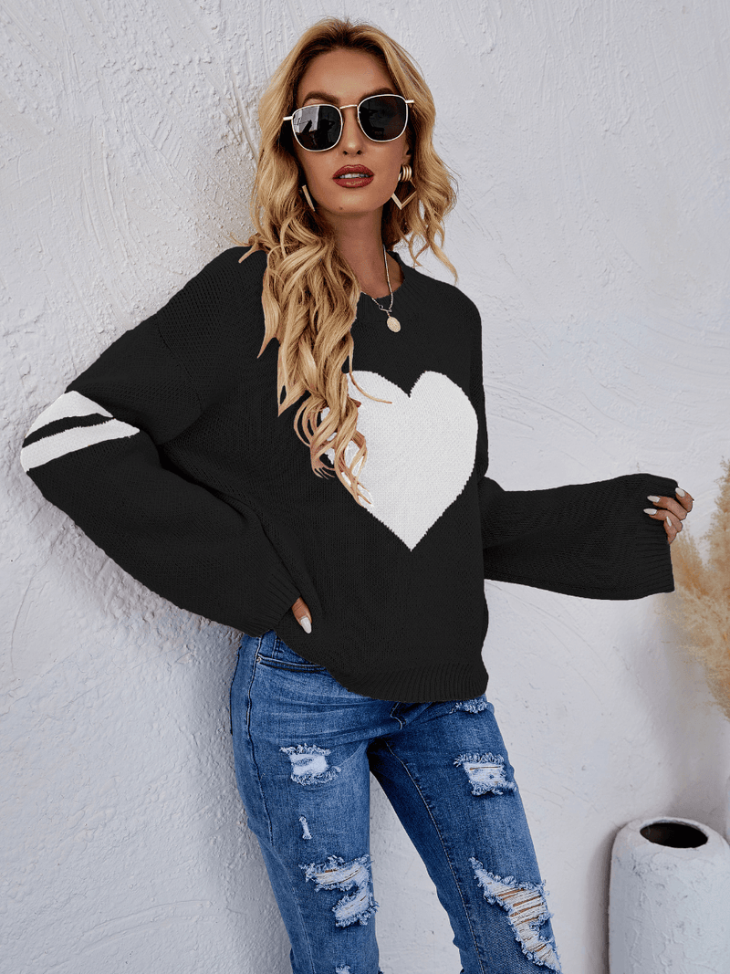 Sweetie With Heart Pullover Knit Sweater