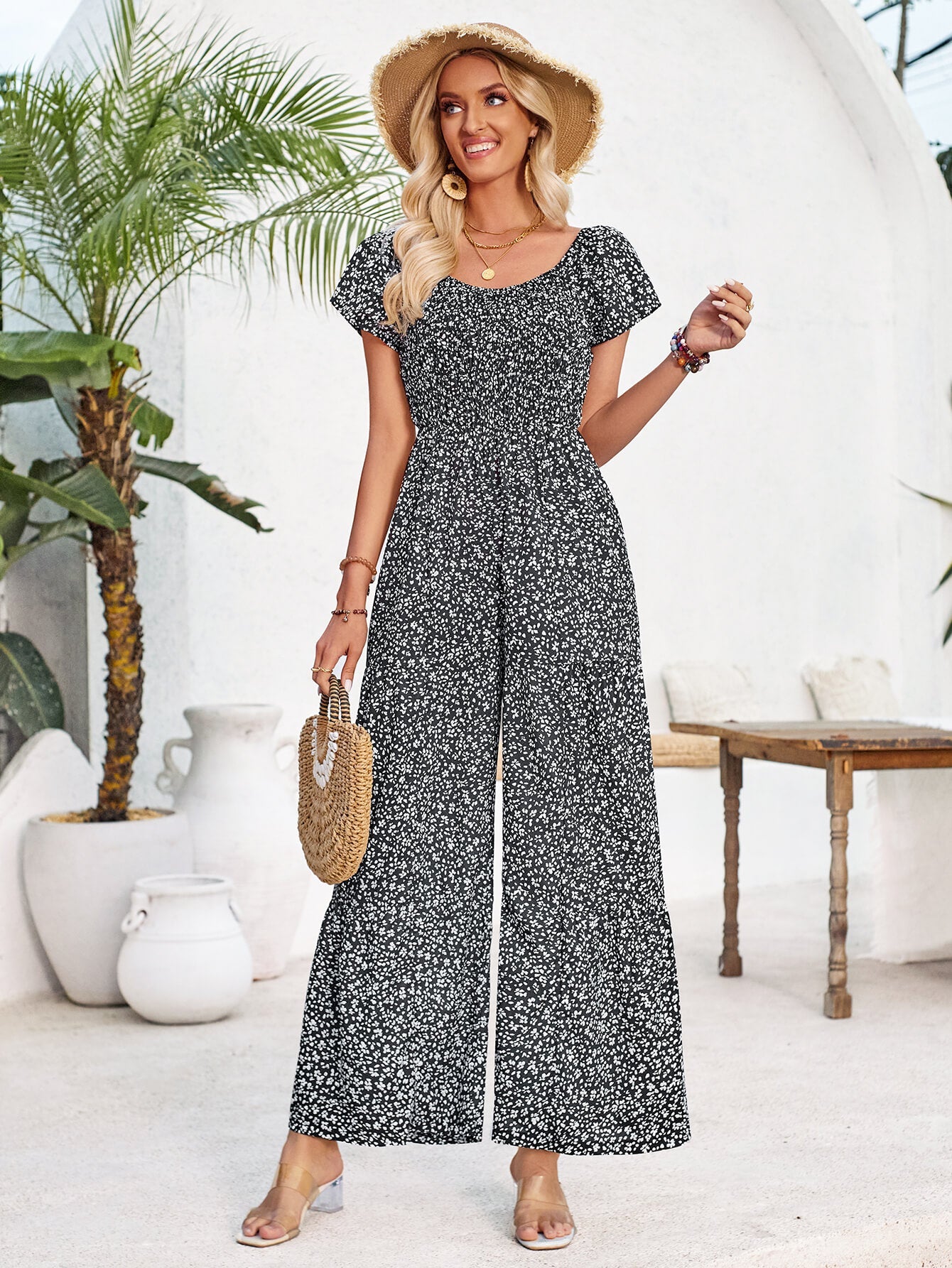 Tammy Off-shoulder Jumpsuit - Black