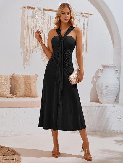 Rylee Halter Neck Maxi Dress - Black