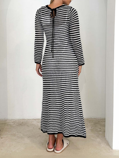 Relax My Way Stripe Sweater Maxi Dress