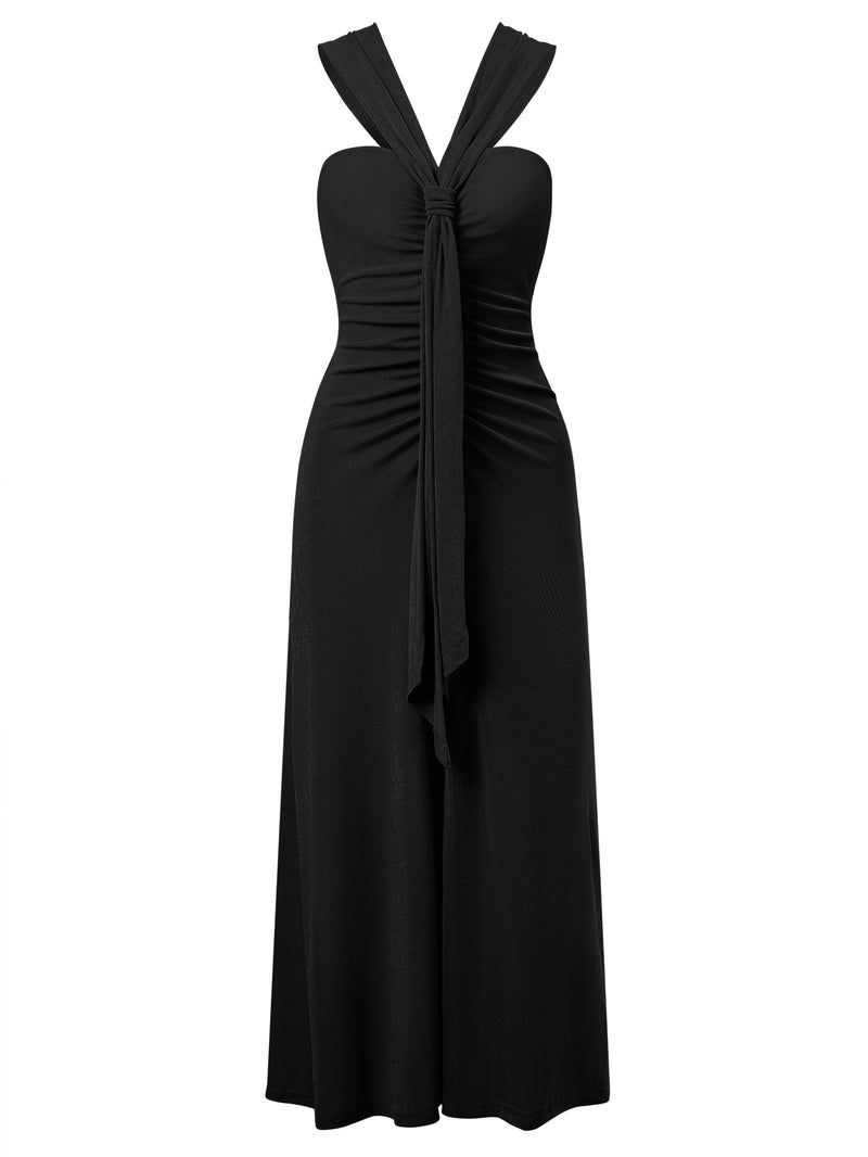Rylee Halter Neck Maxi Dress - Black
