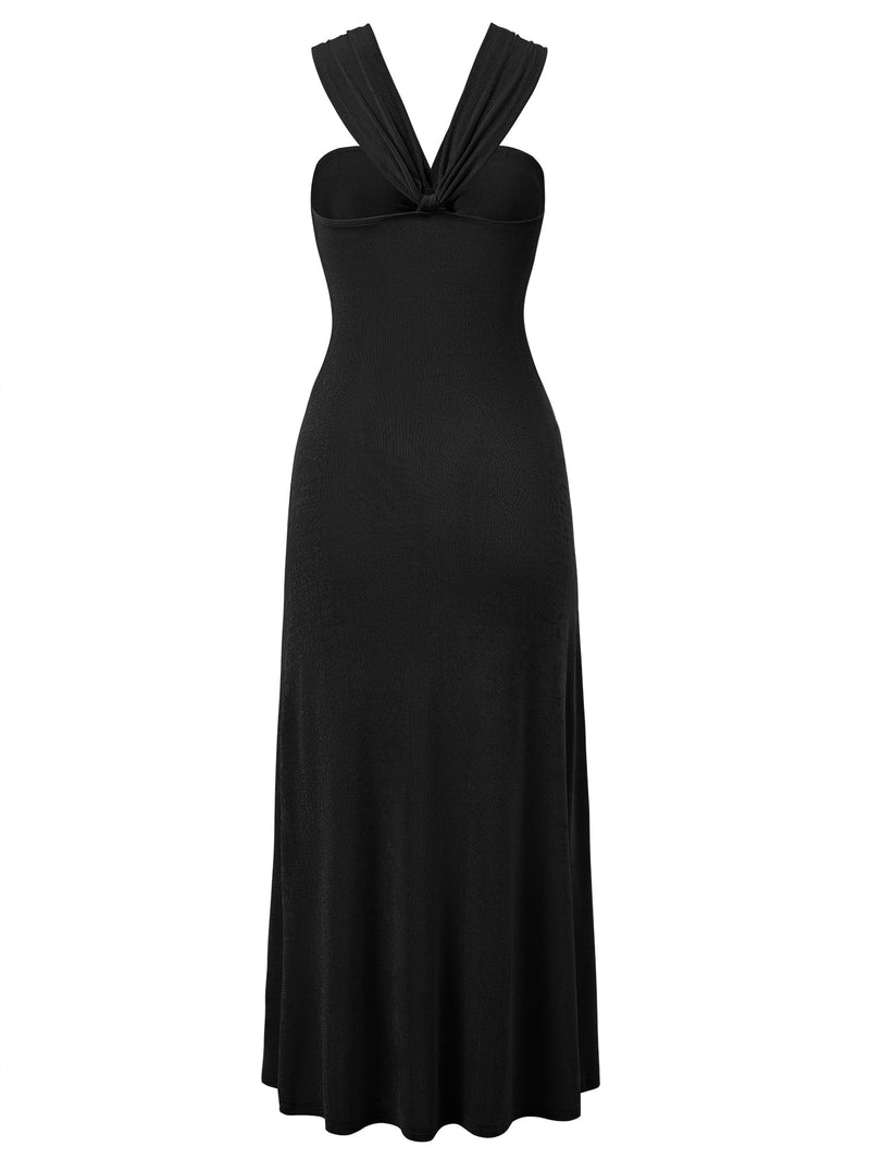 Rylee Halter Neck Maxi Dress - Black