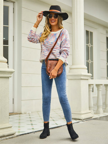 Jennie Marled Knit Sweater - Blue
