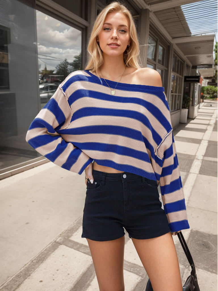Saturday Morning Striped Crop Sweater