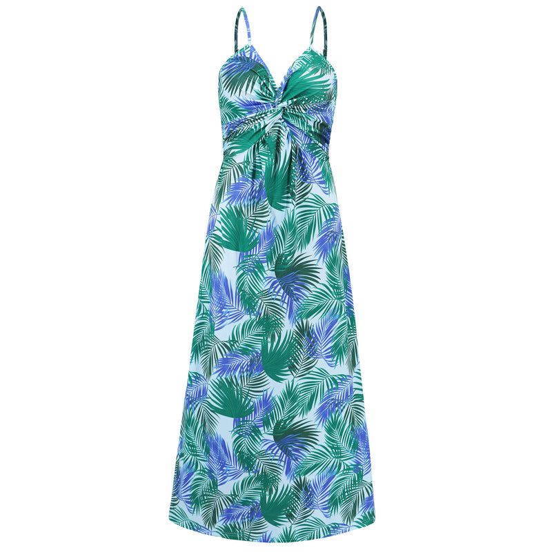 Cynthia V-neck Maxi Dress - Blue